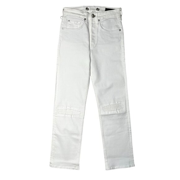 NWT Rag & Bone The Maya High Rise Ankle Straight White Denim Jeans Size 24 - Picture 4 of 11